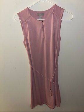 H&M Sleeveless Dusty Rose Midi Dress with Tie Waist